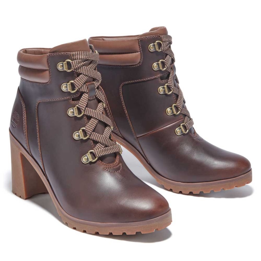 Timberland Women’s Allington Brown Hiker Heeled Boot, leather 7.5 M